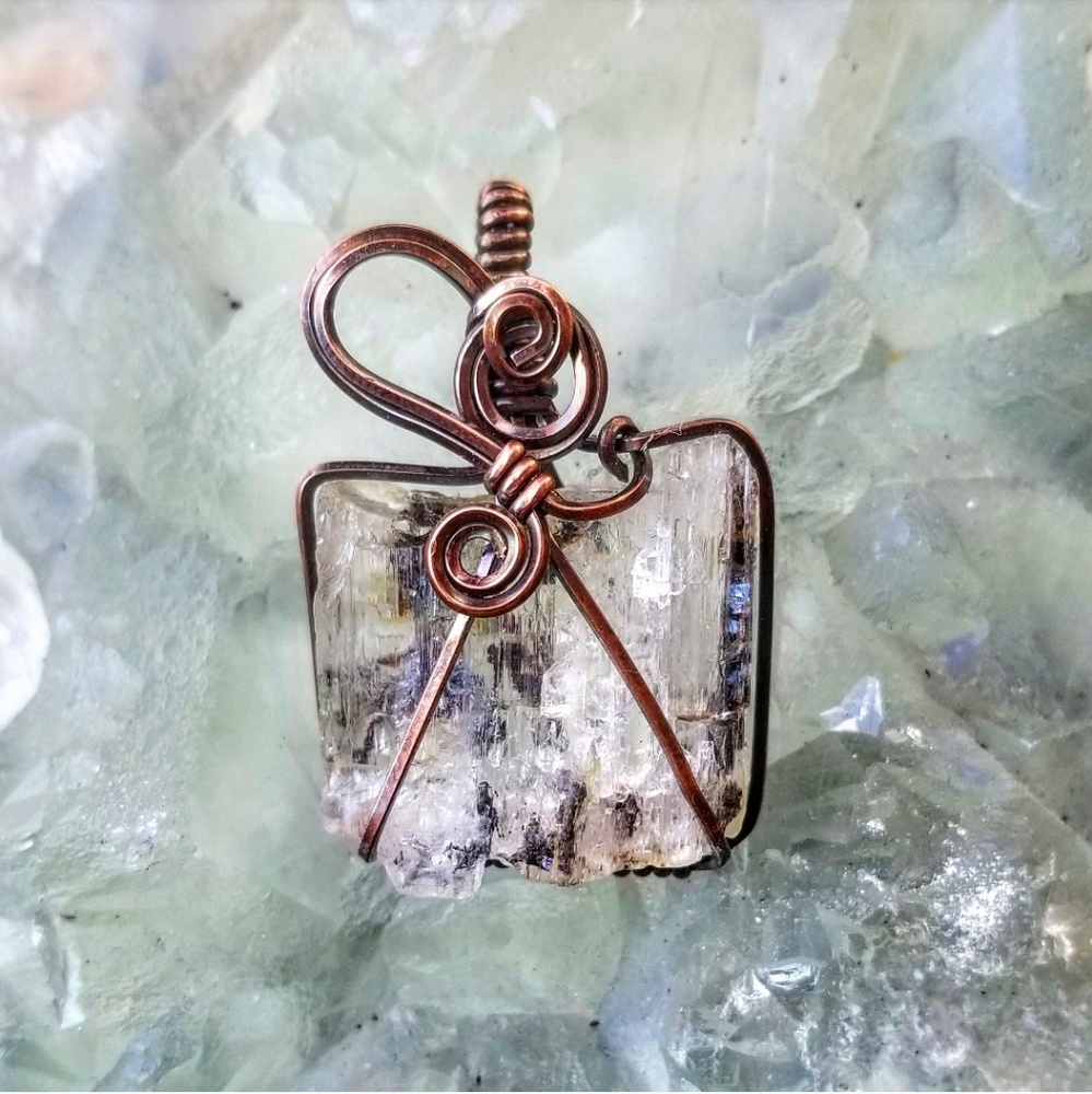 Petalite Wire Wrapped Pendant ❤ Angel Stone